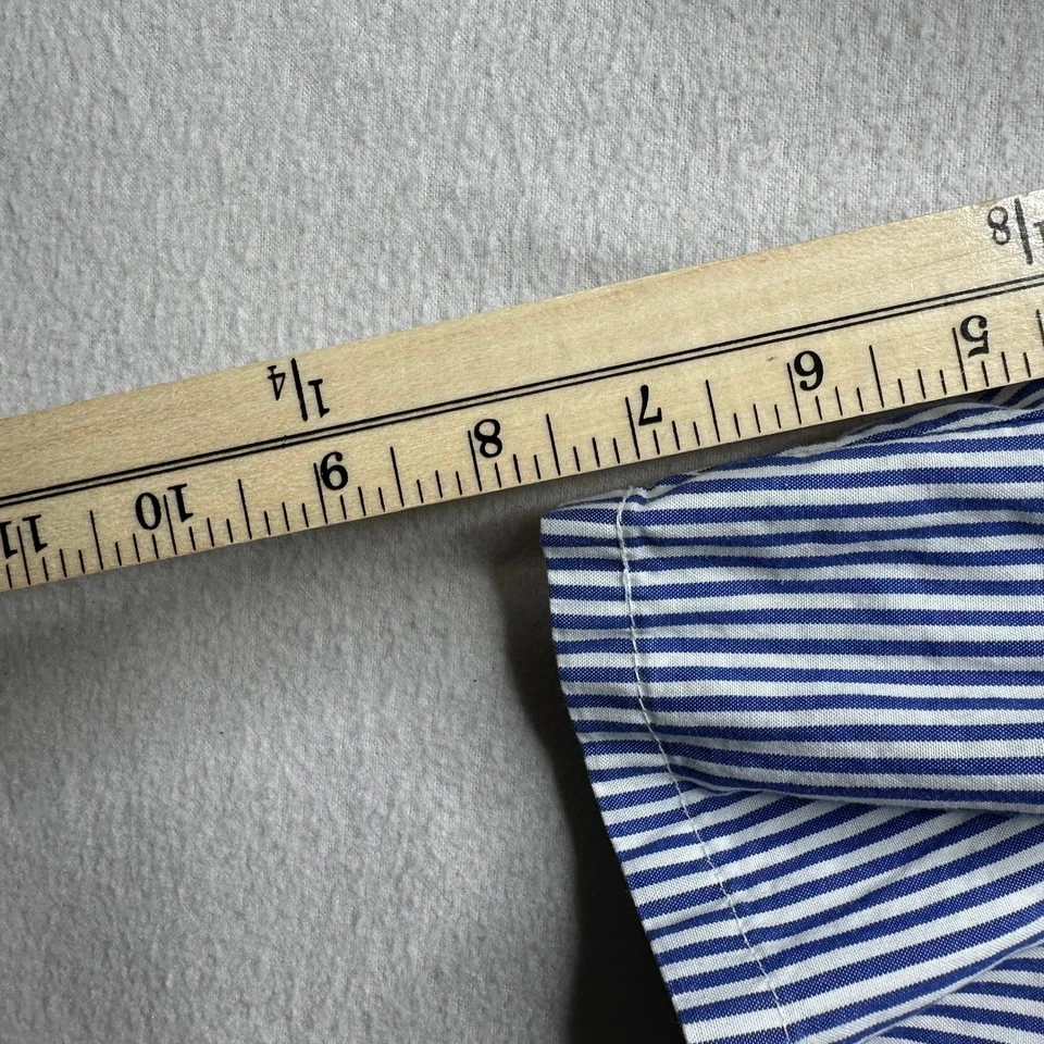 Bermuda de golfe listrada branca azul masculina vintage Polo Ralph Lauren tamanho 36 - Imagem 4 de 4