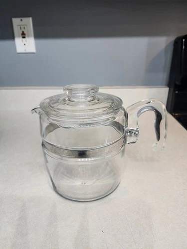 Vintage Pyrex 7756B Percolator 6 Cup Coffee Pot Made in USA  -Pot And Lid Only-