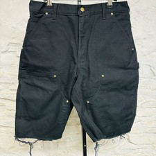 Carhartt Canvas double knee work wear carpenter shorts Black Made in USA Size 32