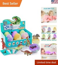 Fun Educational Dino Egg Bath Bombs - 6 Count, Non-Toxic Kid's Bathing Gift