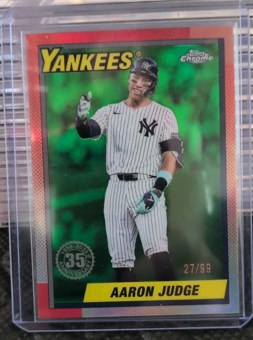 2025 Topps Chrome - 1990 Topps Baseball Aaron Judge #90CB-11 Green Refractor /99