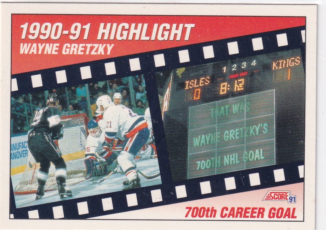 1991 SCORE #413 WAYNE GRETZKY 700TH CAREER GOAL- LOS ANGELES KINGS