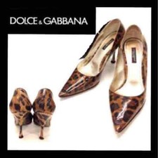 Women 7.5US Genuine Pumps Leopard Print Luxury Italian Style Dress Shoes Used