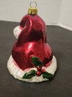 Vintage Glass Santa Hat With Holly Preowned Excellent Condition — photo 2