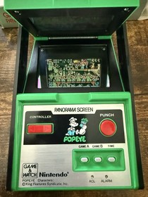 Nintendo Game & Watch Panorama Screen Popeye PG-92 1983 working, w/ box, manual