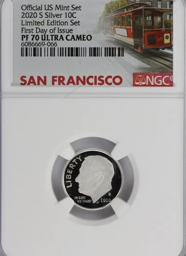 2020 S Silver 10C Official US Mint Set NGC PF 70 Ultra Cameo