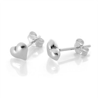925 Sterlingsilber Geschwollenes Herz Ohrstecker