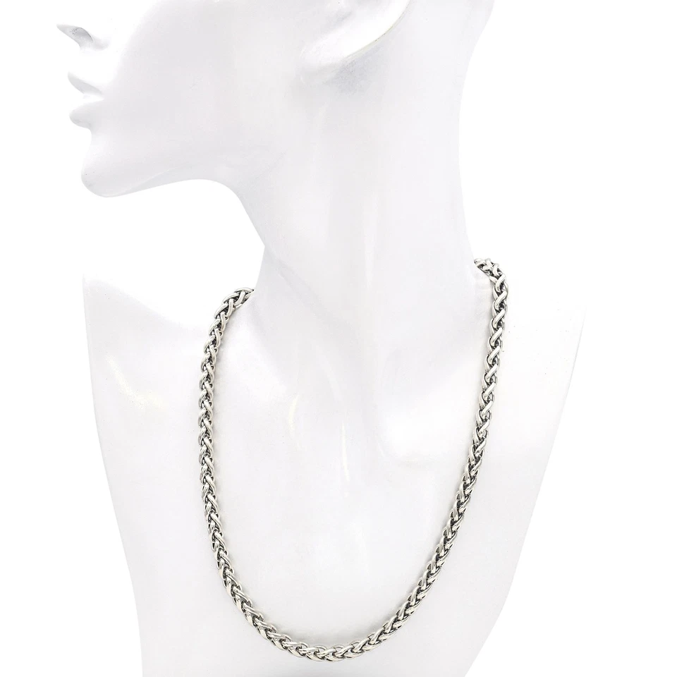 David Yurman Sterling Silver 14k Yellow Gold Spiga Link Chain Necklace - Image 3 of 4