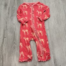 Baby Girl 0-3m Bamboo Sleeper Pink Unicorn Jumpsuit With Flap