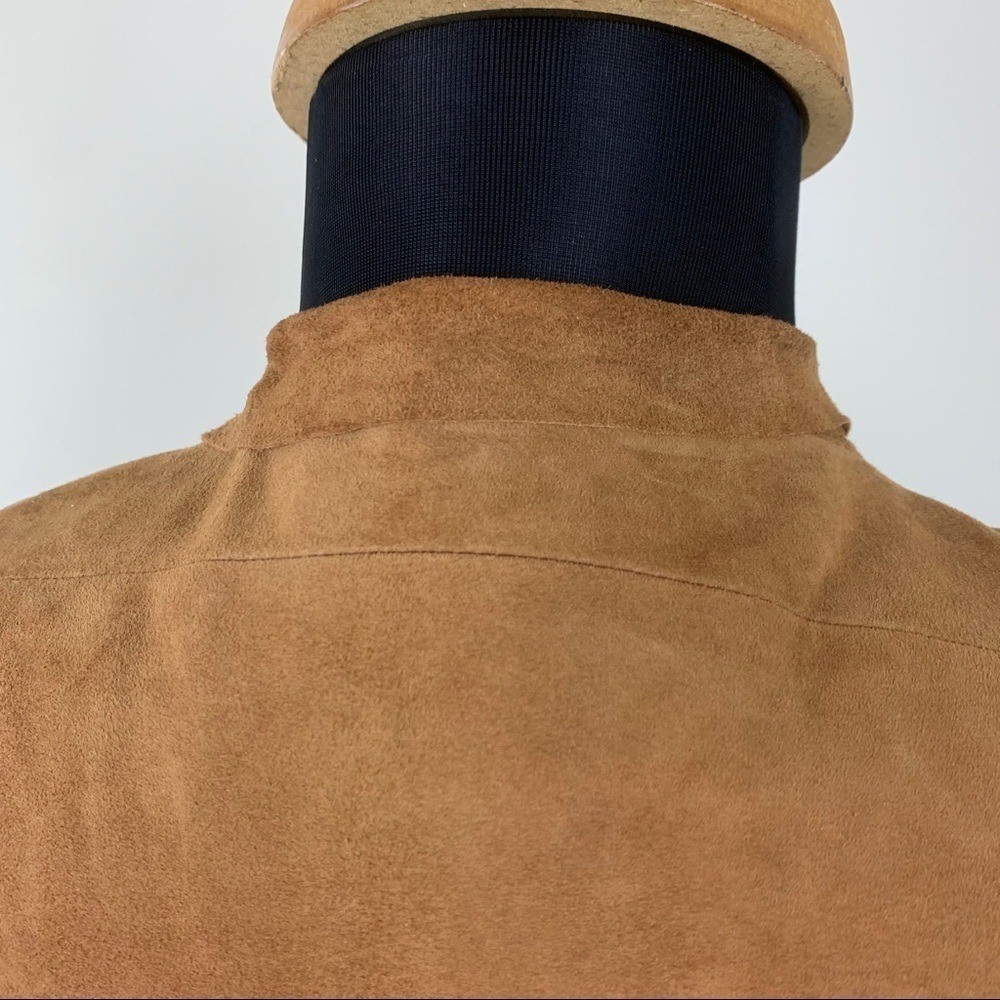 Leather Drape Front Jacket Suede Small Leather - image 4