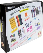BAZIC School Kit 66 Pieces, School Supplies Bundle Pack for K-12 Grade Student, 