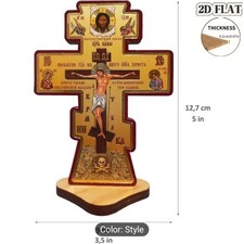 Wooden Russian Orthodox Cross Table Standing
