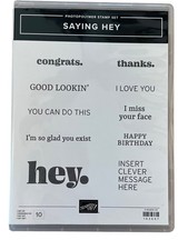 Stampin' Up Saying Hey Photopolymer Stamp Set 10-Piece Sentiment Greetings