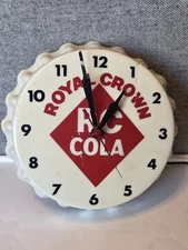 Vintage 1950's Royal Crown Cola Bottle Cap Clock Tommy Tucker Plastics Works!