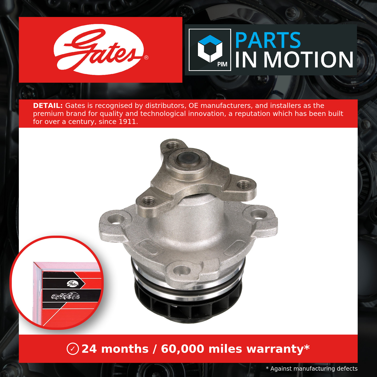 Water Pump fits VAUXHALL MOVANO B 2.3D 2010 on Coolant Gates 4423461 95518743
