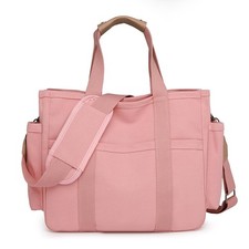 Canvas Crossbody Tote Bag with Multi Pockets for Women Work Large Handbags Sh...