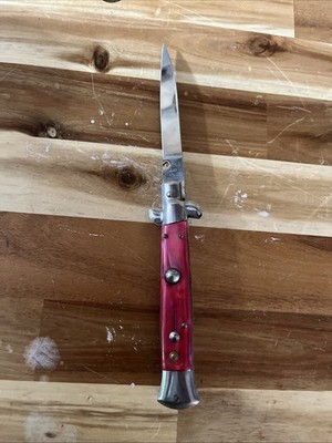Milano  Stiletto Folding Knife   Pink Handle Vintage