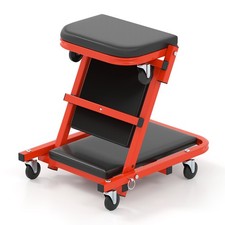 Convertible Lay Down or Sit Automotive Stool for Workshop-Black