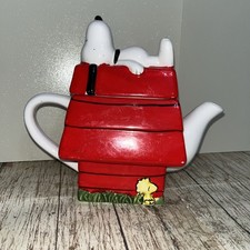 VTG Peanuts Ceramic Teapot Snoopy & Woodstock...