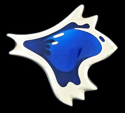 Superb Georg Jensen Sterling Enamel Koppel Biomorphic #306 Brooch 1940s