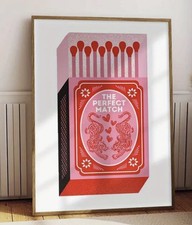 SPRING SALE! Large 60x40cm Love Match Canvas Print Poster Unframed Artwork Gift