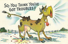 So-You Think You've Got Troubles Humor Vintage Postcard