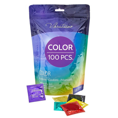 VIBRATISSIMO Colour Kondome 100er Pack I Feel-Real & extra geschmiert I Kondome