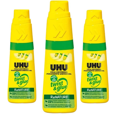 UHU Twist & Glue Renature, Solvent Free Multipurpose Adhesive, 3 Pack