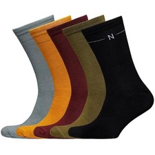 Bamboo Rayon Classic Dress Socks 5-Pair Gift Box - 10-13 Dress-multicolor-b