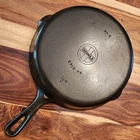 Griswold Cast Iron Skillet No. 8, SBL, Erie Pa, 704 "F", Late Handle, c1944-57