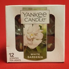 Box of Yankee Candle White Gardenia 12 Scented Tea Lights