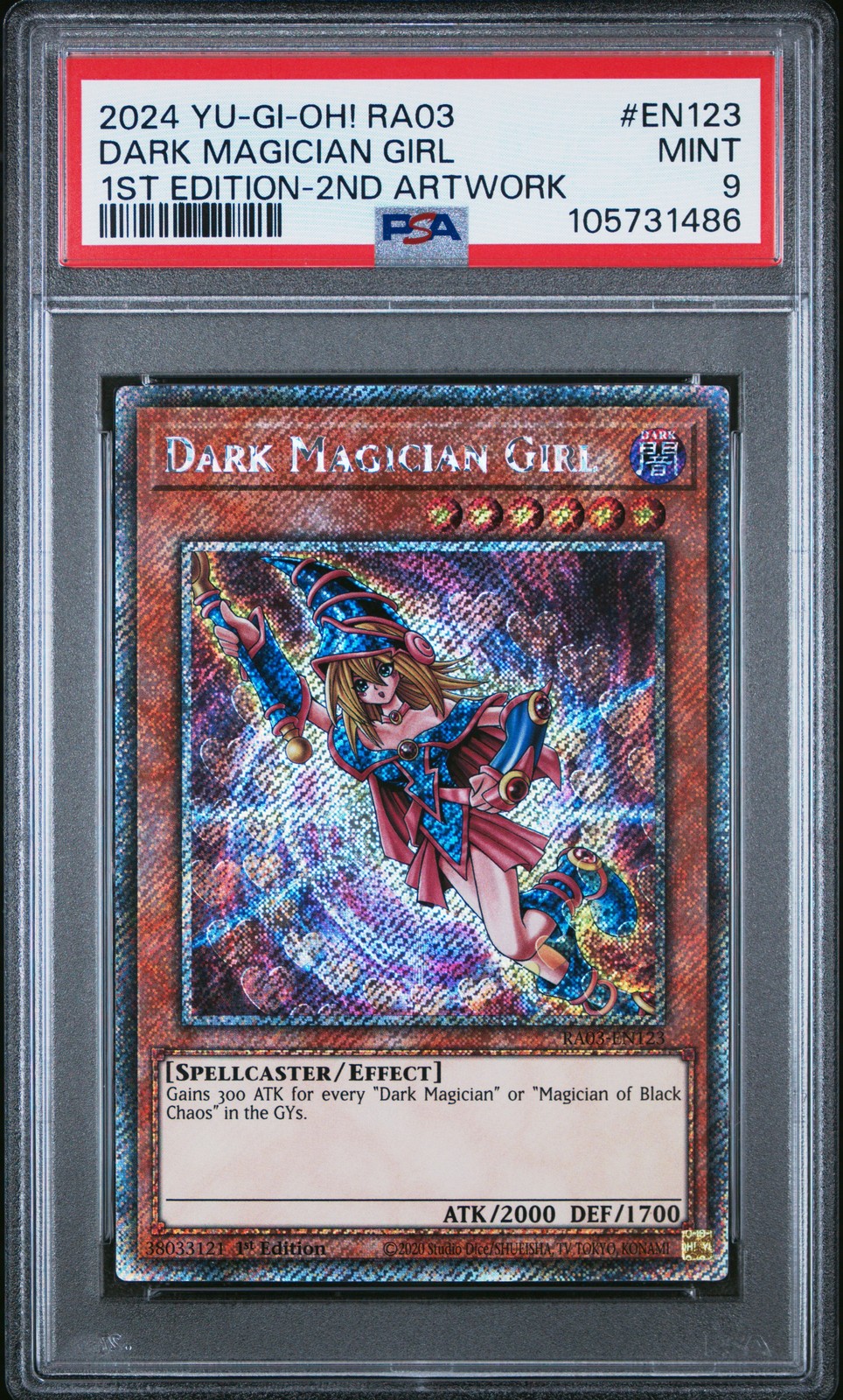2024 YU-GI-OH! RA03-QUARTER CENTURY BONANZA #EN123 DARK MAGICIAN GIRL PSA 9