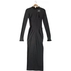 Khy Long Sleeve Corset Maxi Dress Small Women's Black Ruffles Tags Preloved