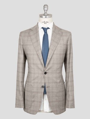NEW SARTORIO NAPOLI  BEIGE VIRGIN WOOL SILK PA EA SUIT US 42 - EU 52 US1278