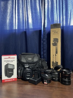 Canon EOS M50 Mark II Mirrorless Camera Kit w/ 15-45mm & 12mm Lenses, Flash, Bag