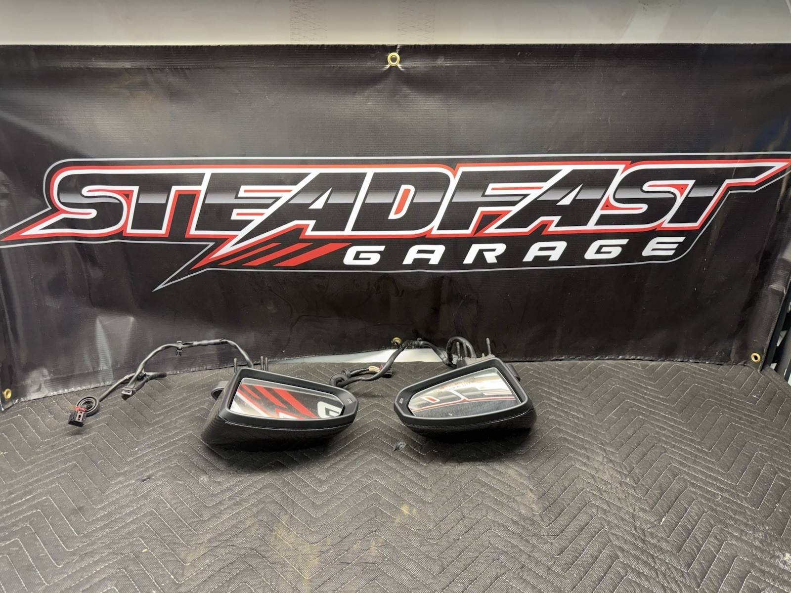 17-23 Audi R8 Carbon Fiber Door Mirror Pair Left & Right Genuine OEM