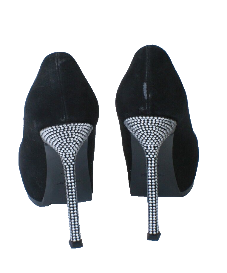 SAINT LAURENT Scarpe YSL Black Vegas Edition con cristalli sul tacco Piede di design glamour