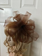 chocolate brown fascinator millinery burlesque headband wedding hat ascot race