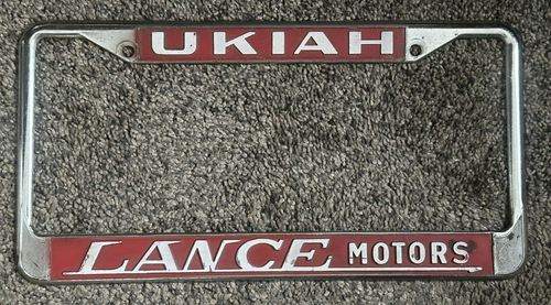 Vintage LANCE MOTORS Ukiah, Ca CHEVROLET Mendocino County KENNZEICHENRAHMEN