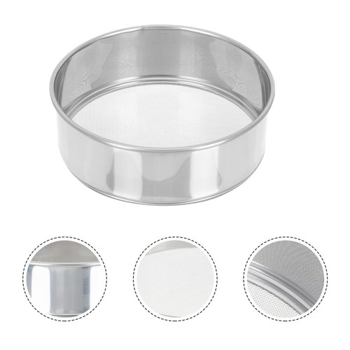 Setaccio Per Terra In Acciaio Inox 4 Maglie (2,0 / 2,8 / 3,8 / 5 Mm) Con Manico Ergonomico Per Giardino E Compost