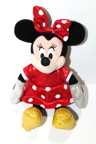 TY Sparkle Disney Minnie Mouse Stuffed Animal Plush Beanbag Toy 8 Inch Red Dress