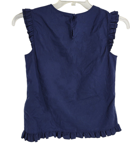 Brooks Brothers Sleeveless Navy Blue Flutter Sleeve Blouse 2 cottage delicate - Picture 4 of 4