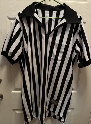 McDavid Interawear Herren Schiedsrichter Trikot Gr. 2XL gestreift schwarz weiß Reißverschluss Ausschnitt