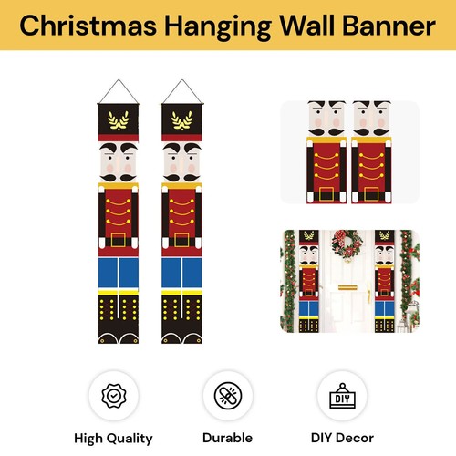 Sign Decoration Decor Merry Christmas Hanging Porch Party Door Wall Banner Xmas - Picture 4 of 16
