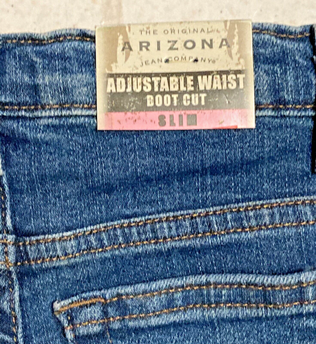 Arizona Jeans Girls Size 4 Slim Adjustable Waist Boot Cut Blue Jeans NWT - Picture 5 of 5