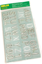 Helix 30mm 1 1/4" Alphabet Lettering Numbers Guide Stencil Drafting Template