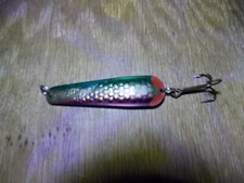 Vtg Elbe "TORSK" Fishing Lure Grn-Copper-Red W/Lead on Backside Jig-Cast  12/26