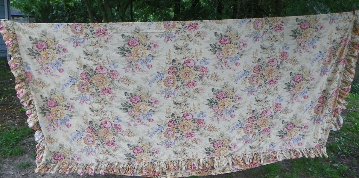 RALPH LAUREN ASTOR VINTAGE FLORAL KING SIZED RUFFLED DUVET COVER