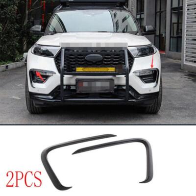 Carbon Fiber Style Front Fog Lamp Light Eyebrow Trim For Ford Explorer 2020-2023
