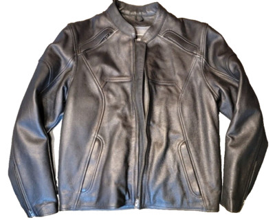 STREET LEGAL PERFORMANCE ZIP OUT LINING Cafe Racer Biker Moto Leather Jacket MD